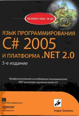 Эндрю Троелсен ЯЗЫК ПРОГРАММИРОВАНИЯ С# 2005 И ПЛАТФОРМА .NET 2.0. 3-е издание обложка книги